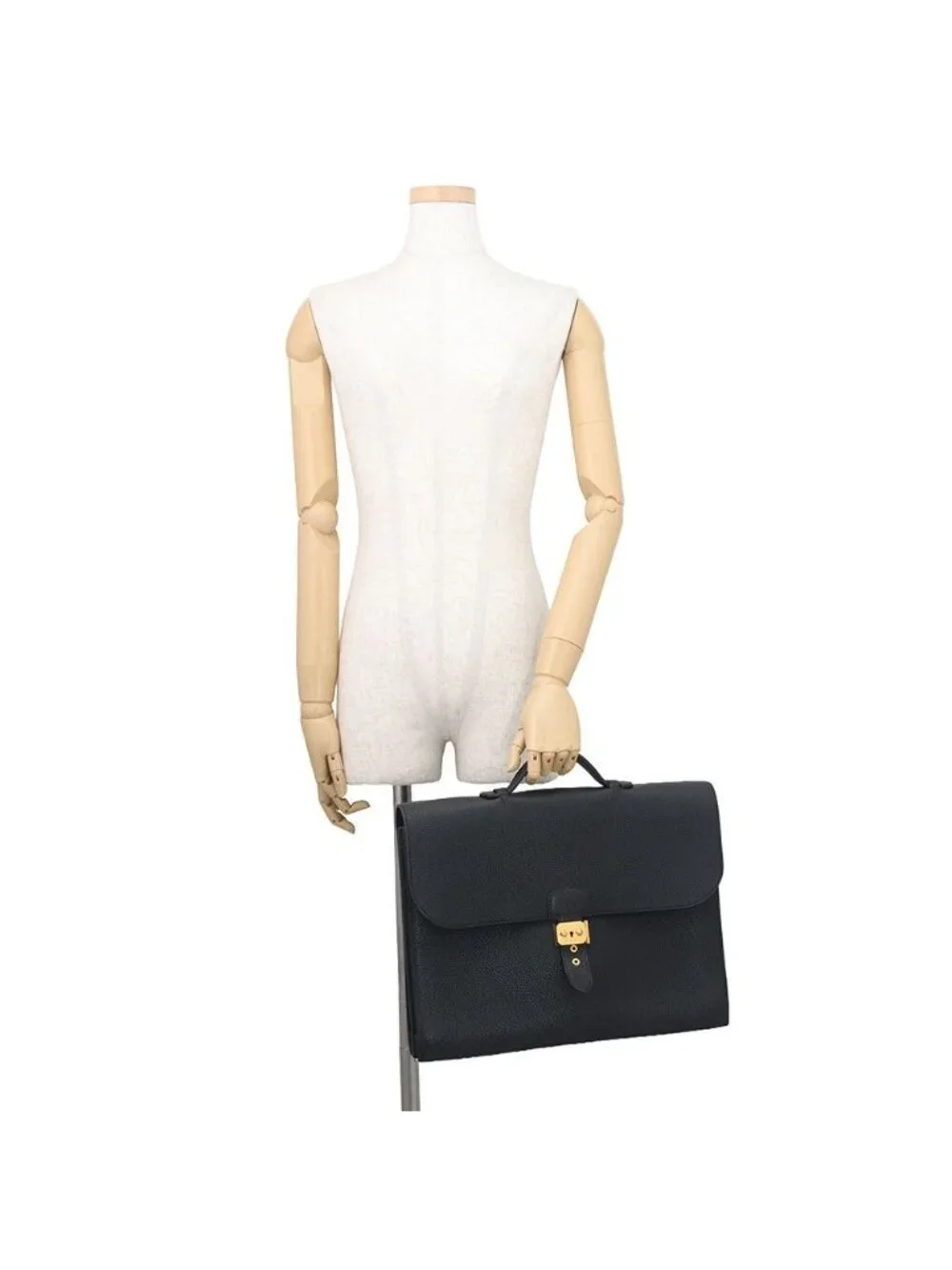 Hermes Business Bag Sac a Depeches 38 Black Gold Togo